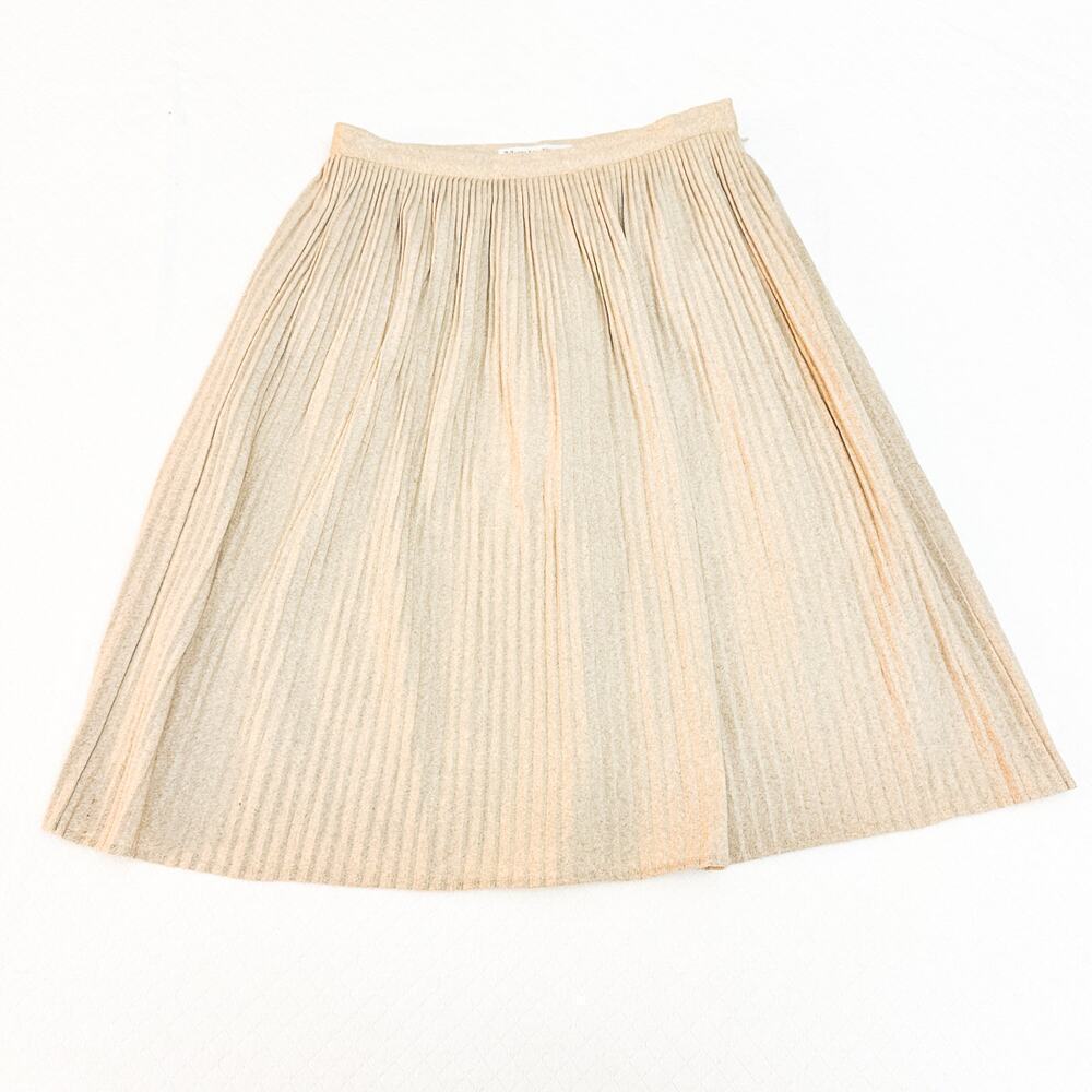 Mary Ann Restivo Pleated Pencil Skirt Cream Size 12